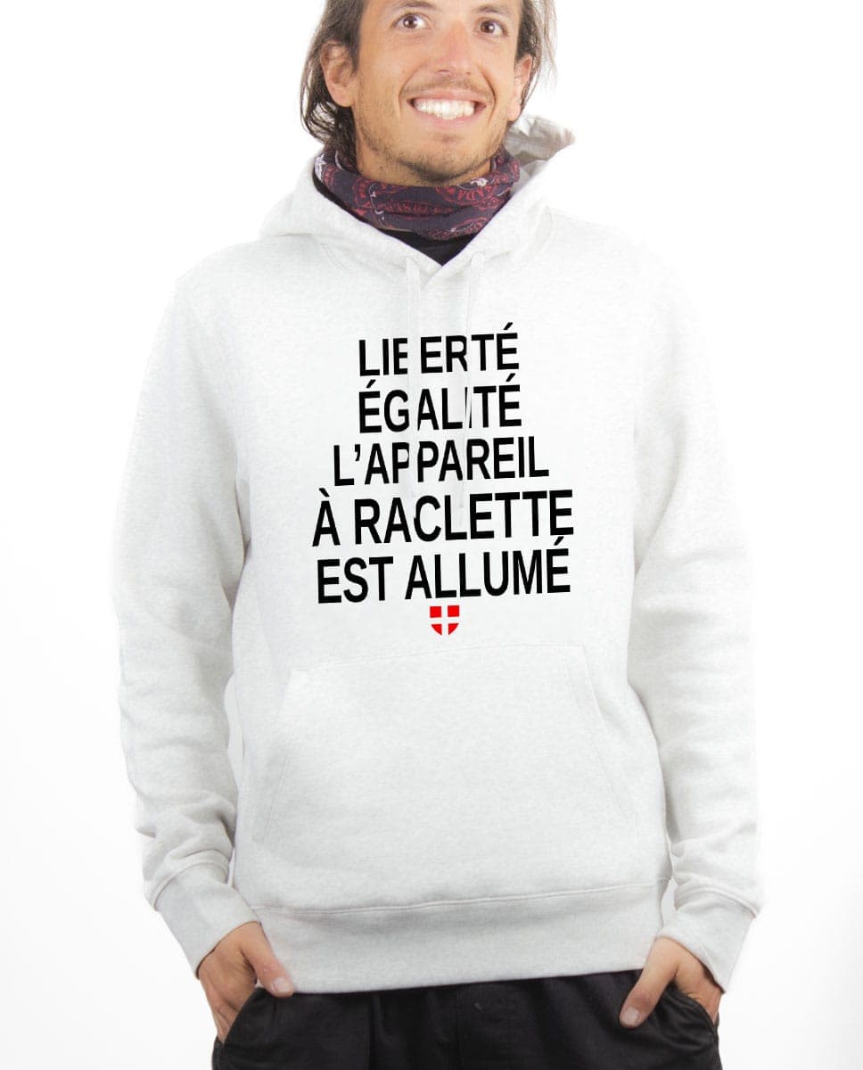 SWEAT HOMME : LIBERTÉ ÉGALITÉ L'APPAREIL À RACLETTE EST ALLUMÉ – Image 9