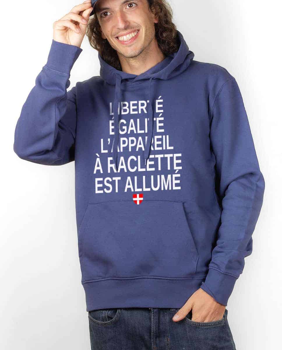 SWEAT HOMME : LIBERTÉ ÉGALITÉ L'APPAREIL À RACLETTE EST ALLUMÉ – Image 2
