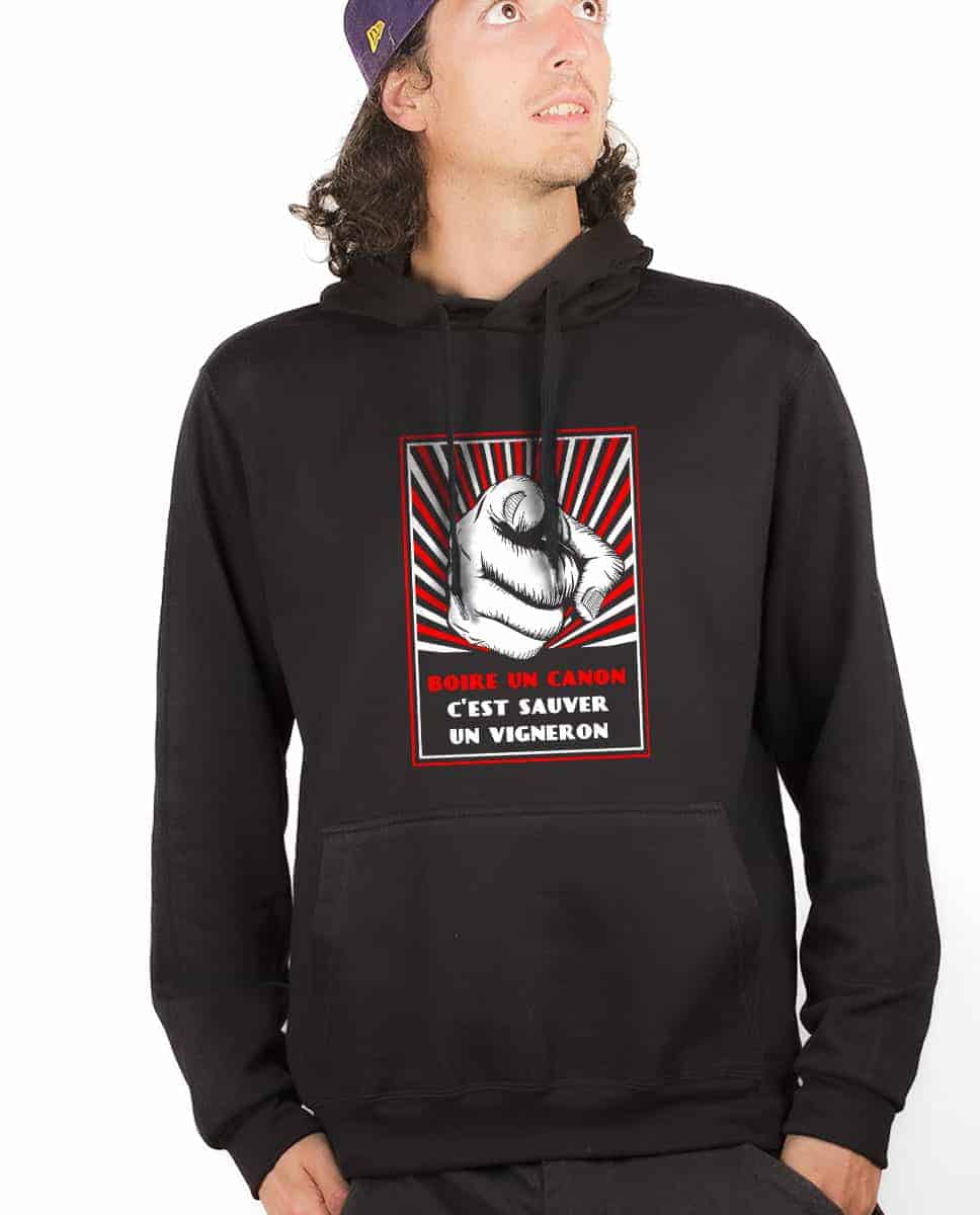 SWEAT HOMME : BOIRE UN CANON C'EST SAUVER UN VIGNERON – Image 3