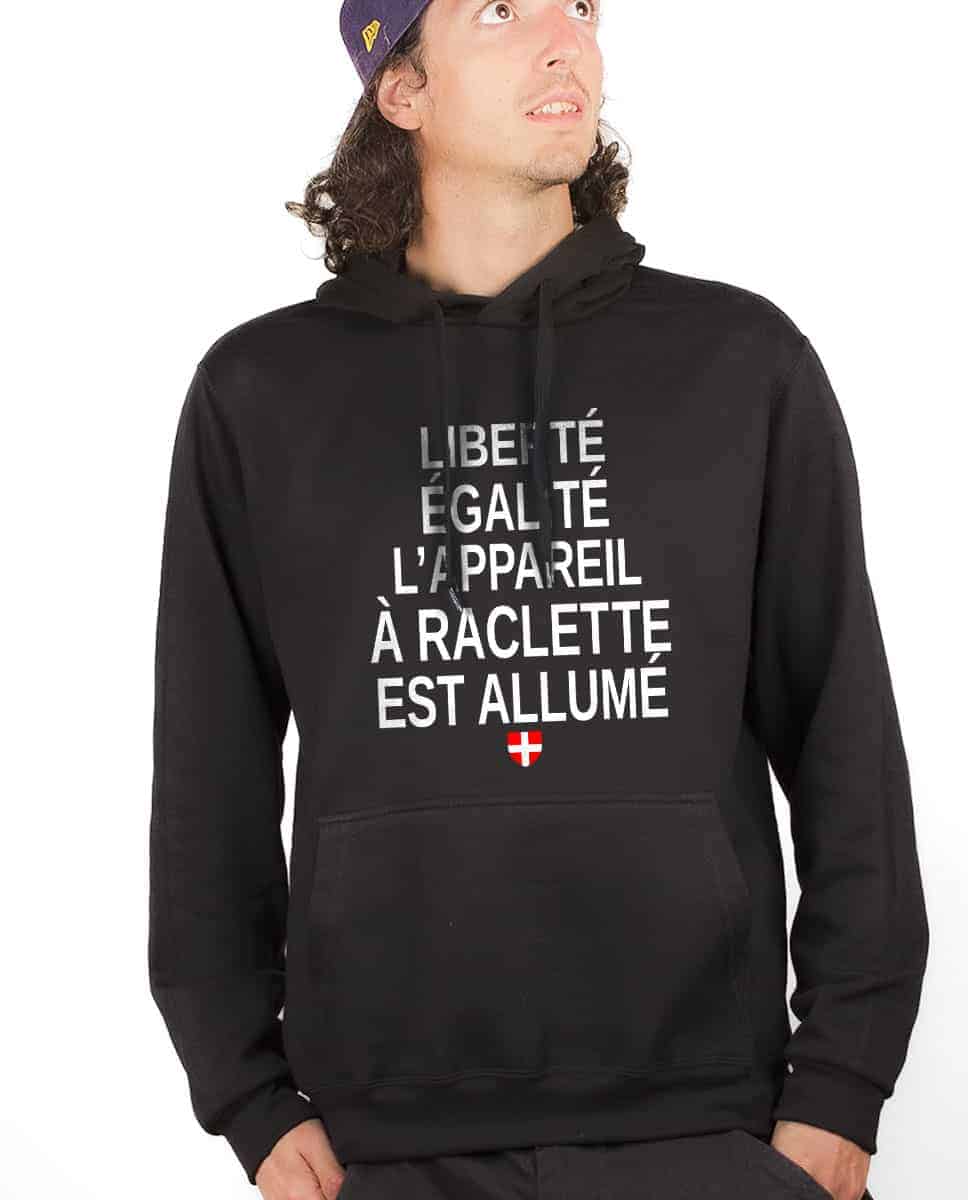 SWEAT HOMME : LIBERTÉ ÉGALITÉ L'APPAREIL À RACLETTE EST ALLUMÉ – Image 11
