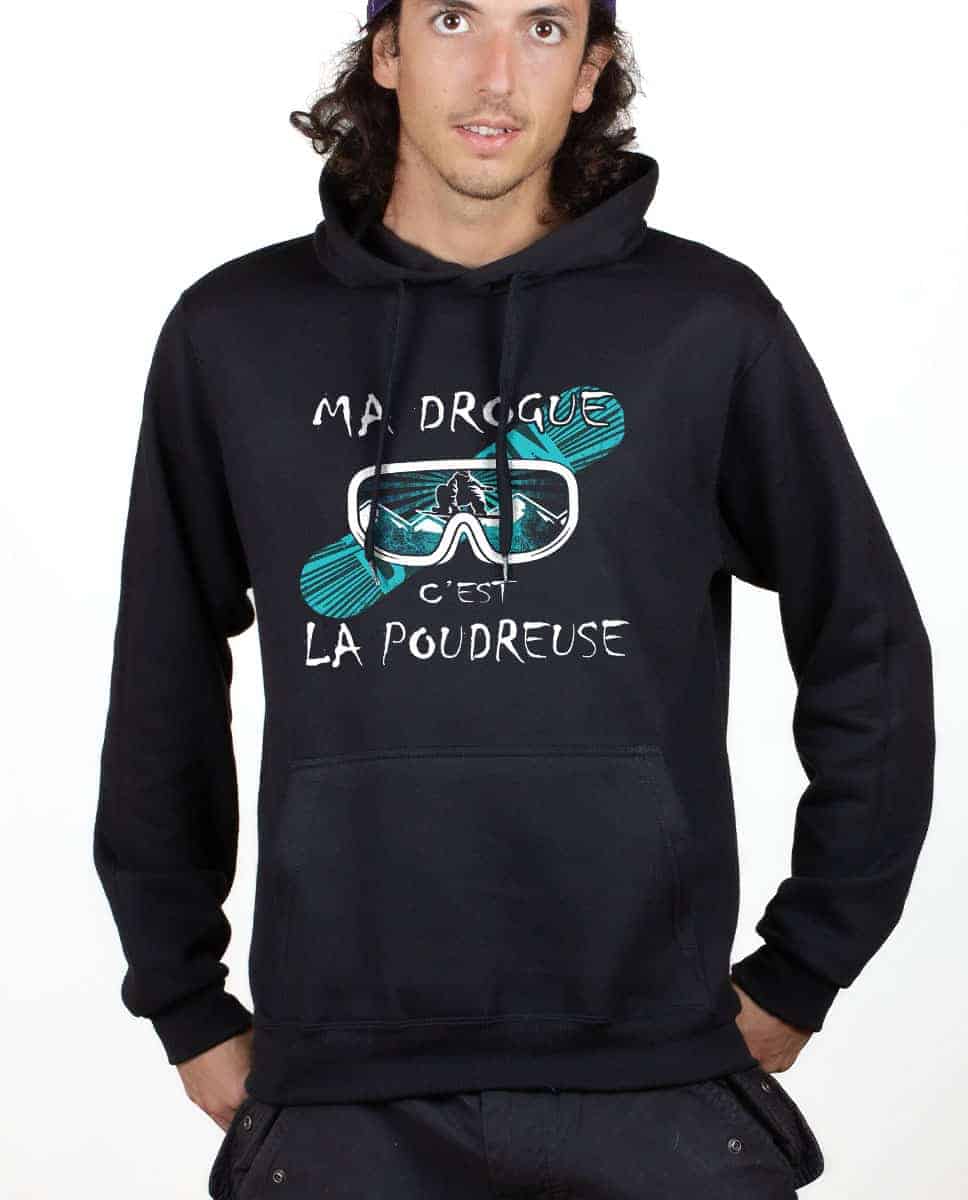 SWEAT HOMME : MA DROGUE C'EST LA POUDREUSE SNOW – Image 10