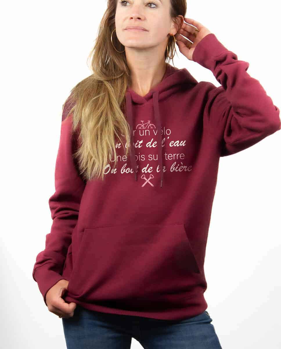 SWEAT FEMME : Sur un vélo, on boit de l’eau, une fois sur terre on boit de la bière – Image 5