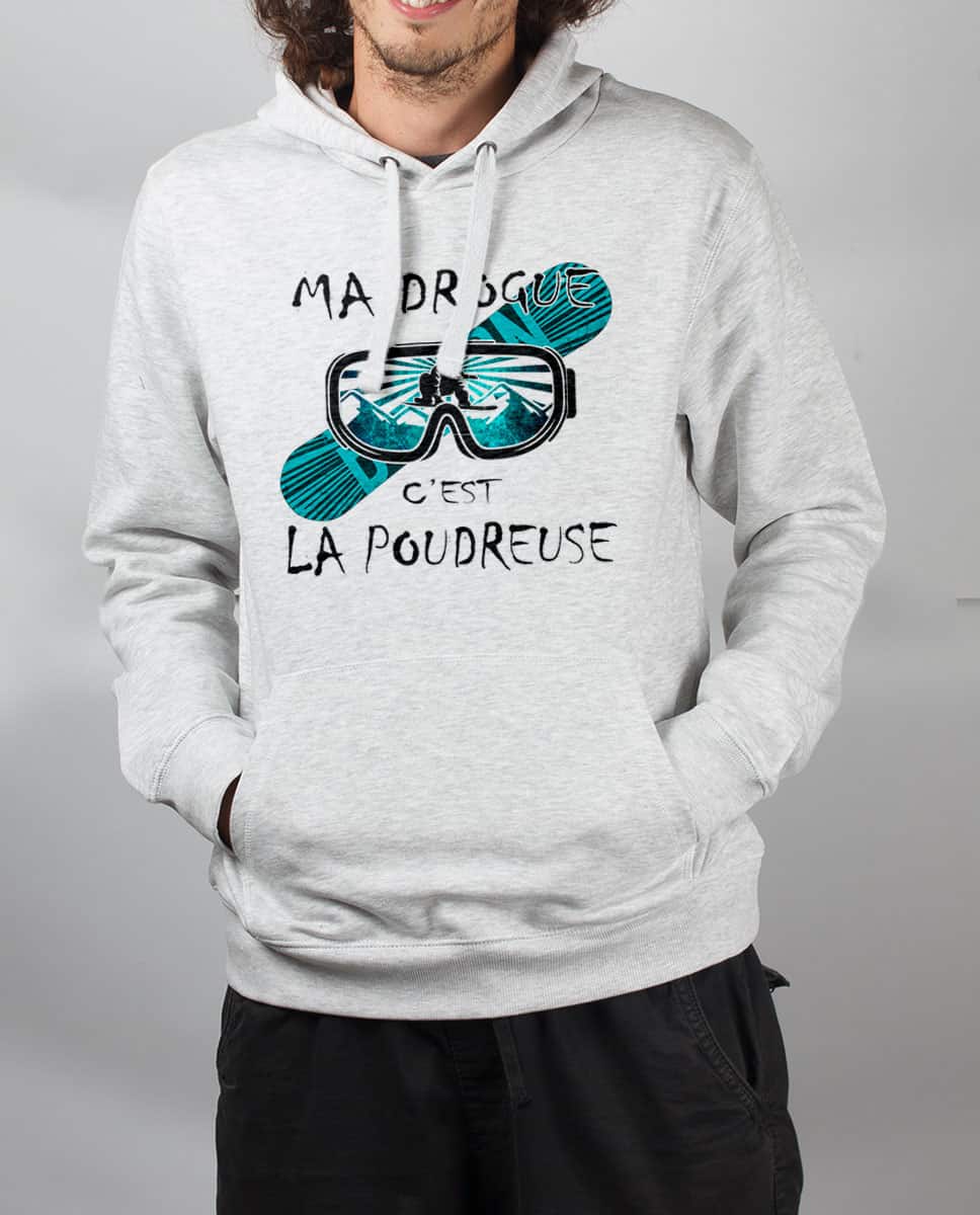 SWEAT HOMME : MA DROGUE C'EST LA POUDREUSE SNOW – Image 5