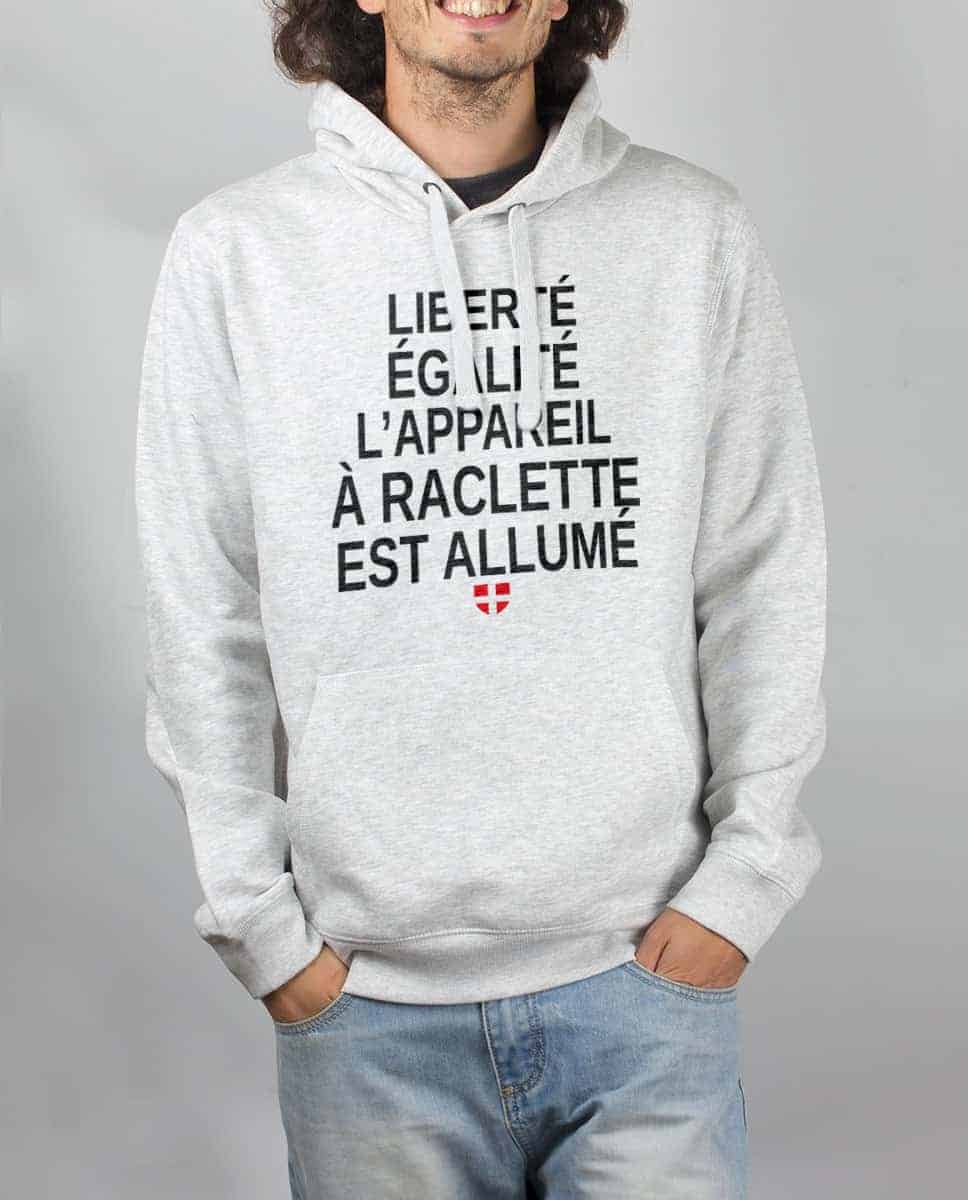 SWEAT HOMME : LIBERTÉ ÉGALITÉ L'APPAREIL À RACLETTE EST ALLUMÉ – Image 5