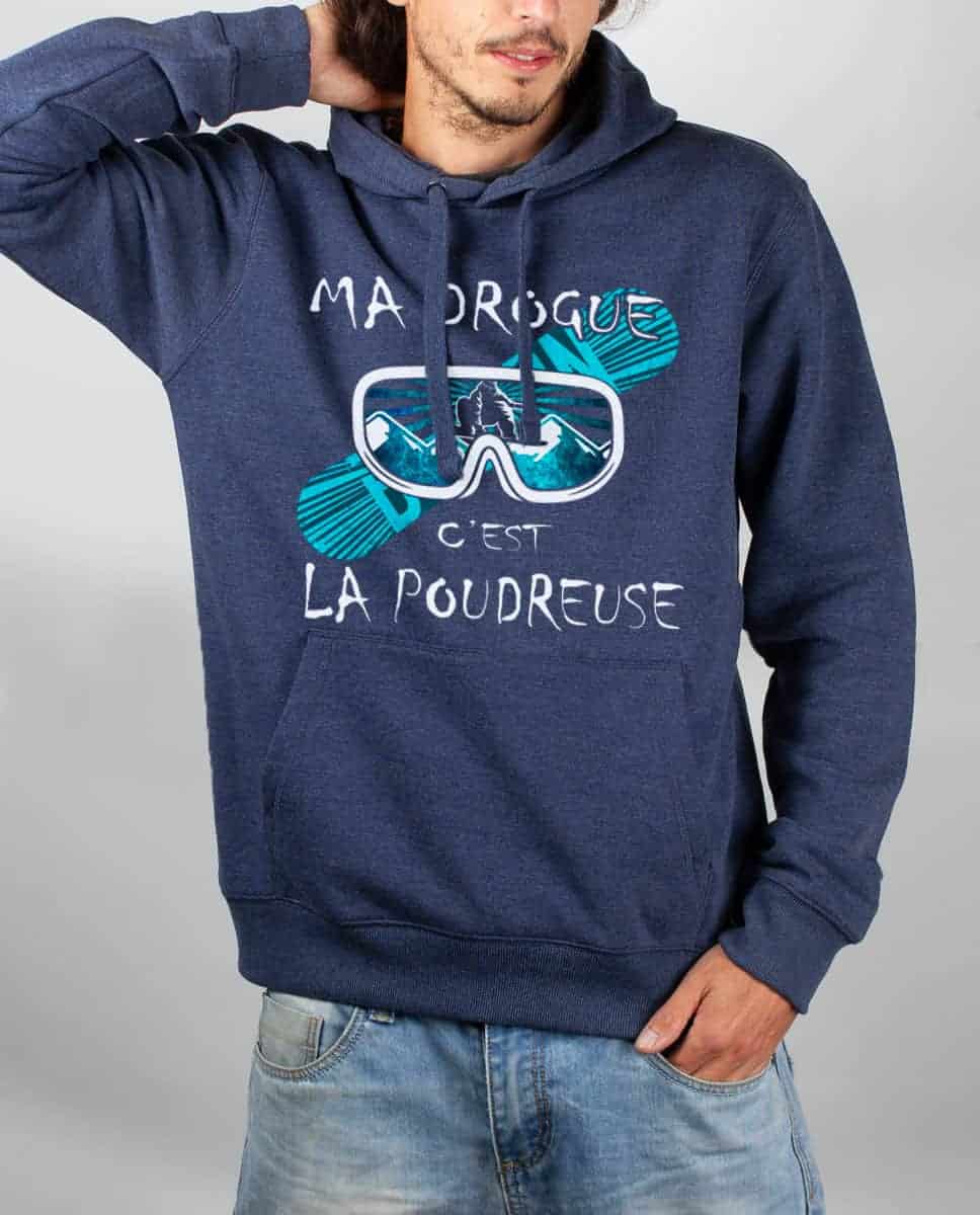 SWEAT HOMME : MA DROGUE C'EST LA POUDREUSE SNOW – Image 6