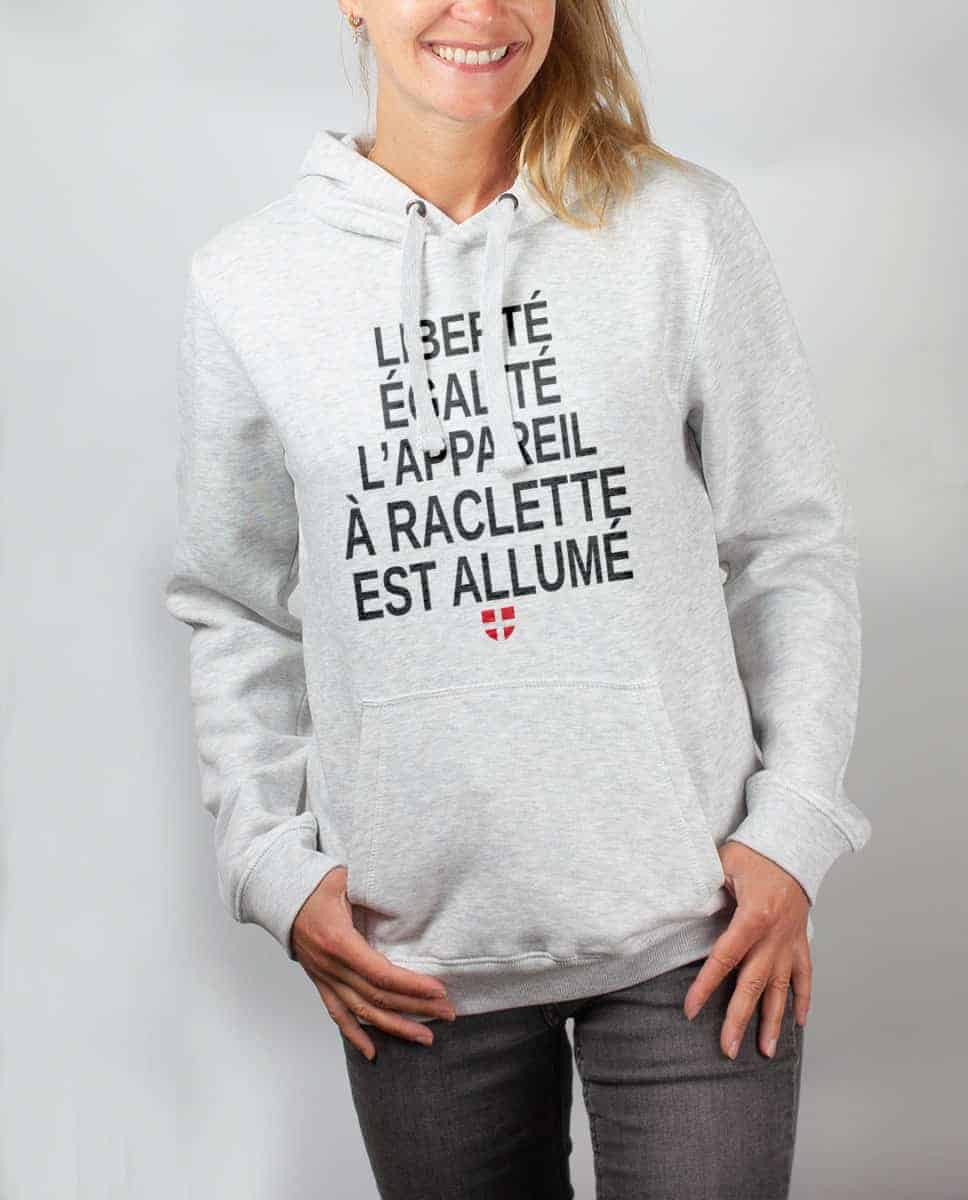 SWEAT FEMME : LIBERTÉ ÉGALITÉ L'APPAREIL À RACLETTE EST ALLUMÉ – Image 3