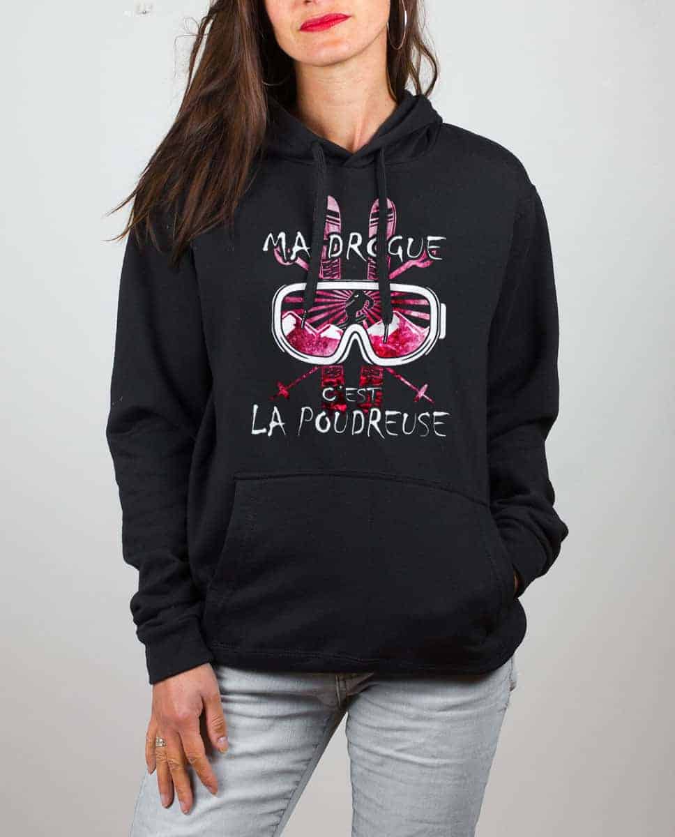 SWEAT FEMME : MA DROGUE C'EST LA POUDREUSE SKI – Image 2