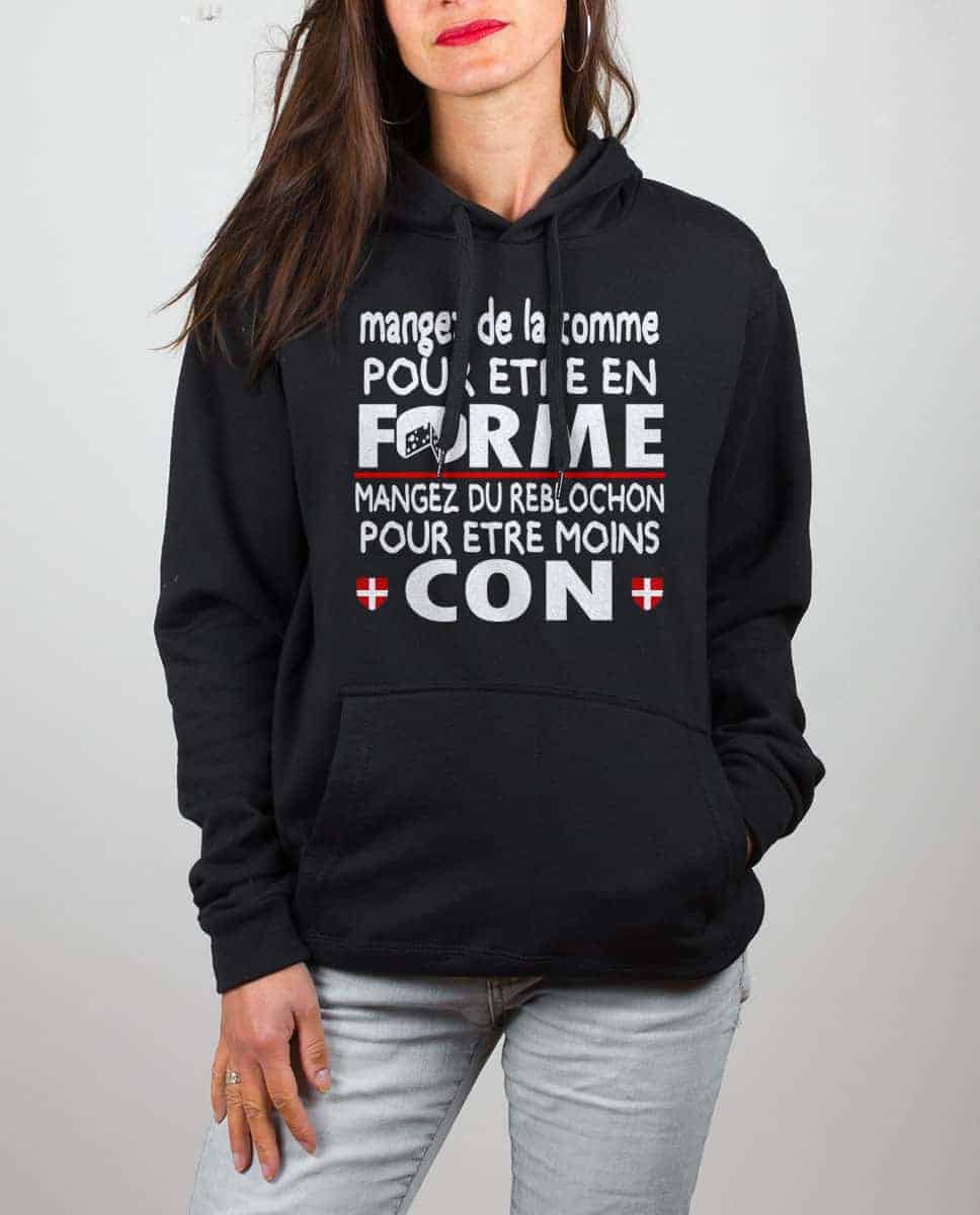 SWEAT FEMME : DE LA TOMME POUR ÊTRE EN FORME, DU REBLOCHON POUR ÊTRE MOINS CON – Image 3