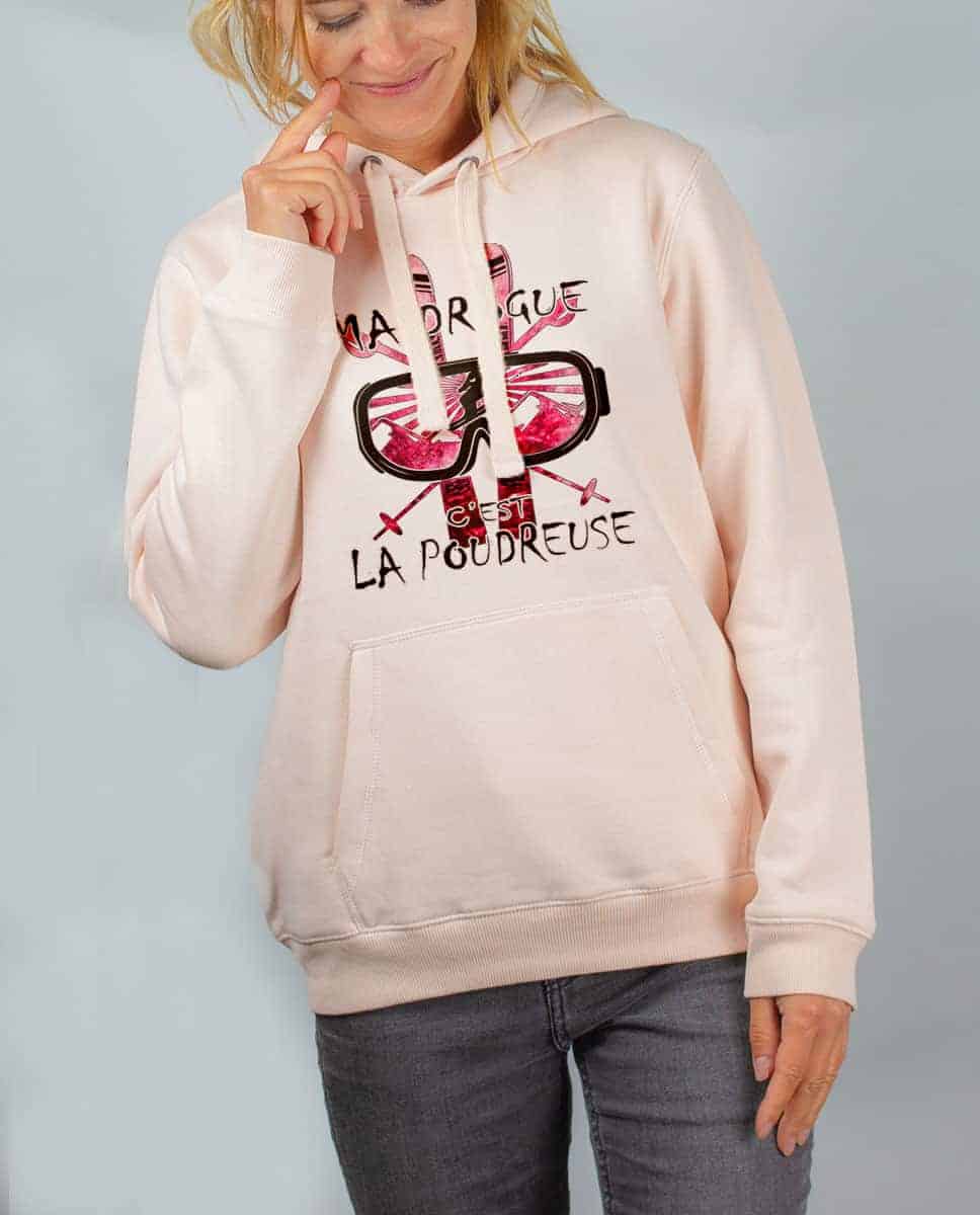 SWEAT FEMME : MA DROGUE C'EST LA POUDREUSE SKI – Image 3