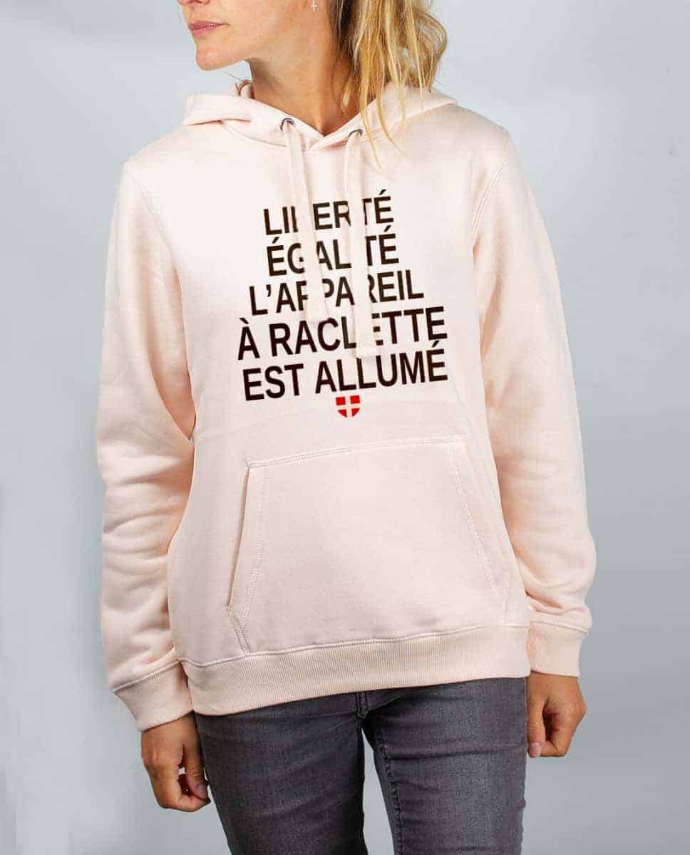 SWEAT FEMME : LIBERTÉ ÉGALITÉ L'APPAREIL À RACLETTE EST ALLUMÉ – Image 2