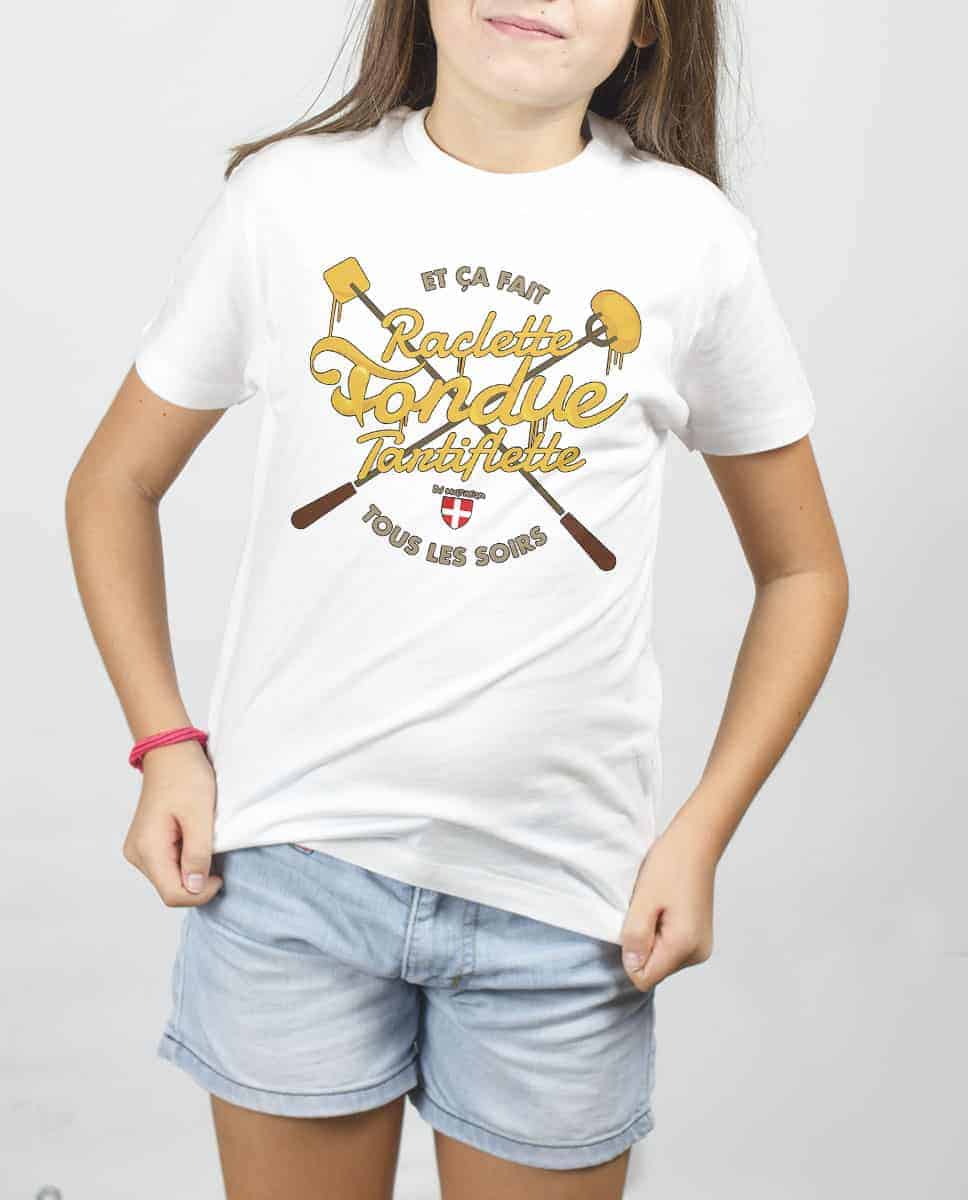 T SHIRT ENFANT : RACLETTE FONDUE TARTIFLETTE – Image 2