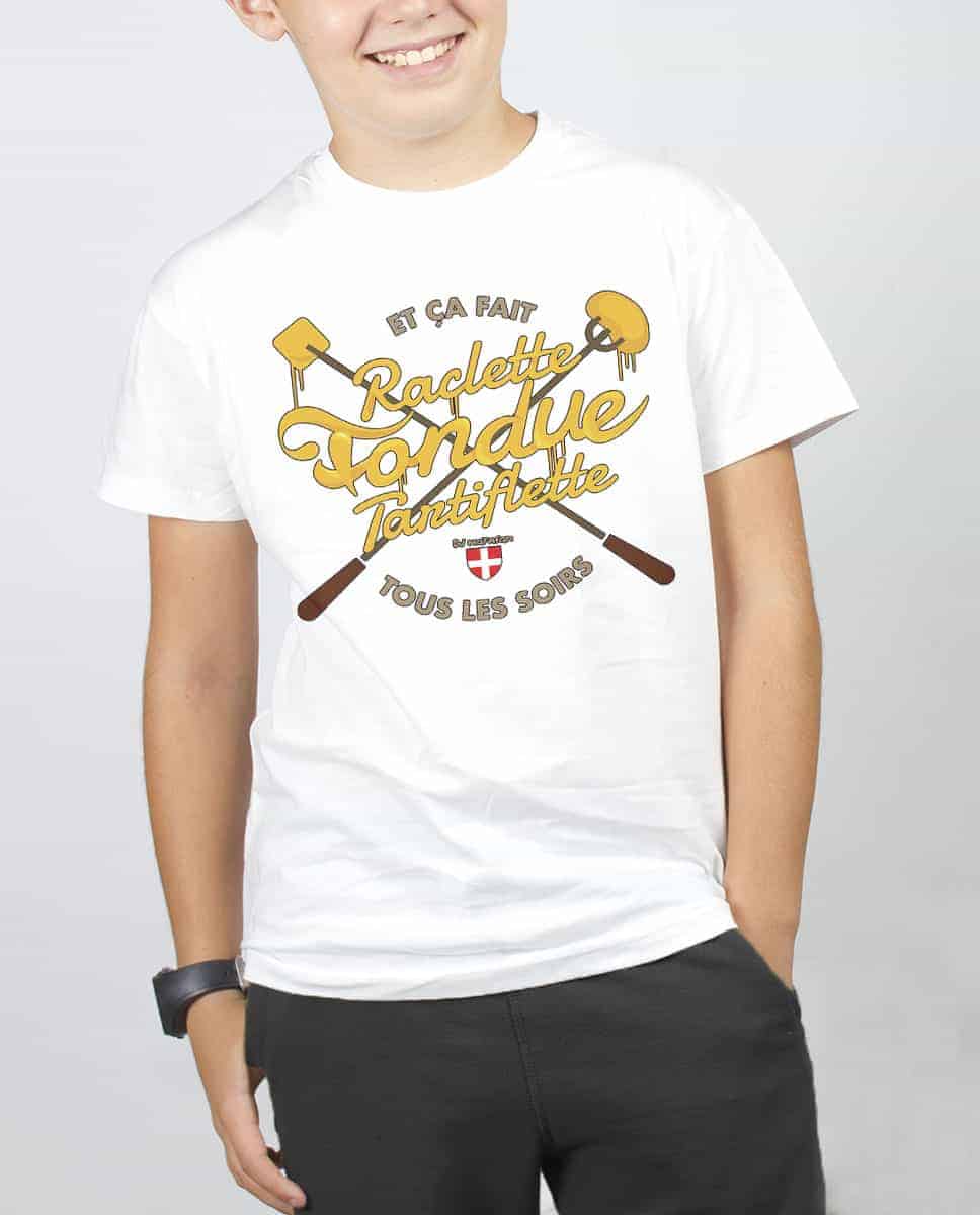 T SHIRT ENFANT : RACLETTE FONDUE TARTIFLETTE – Image 4