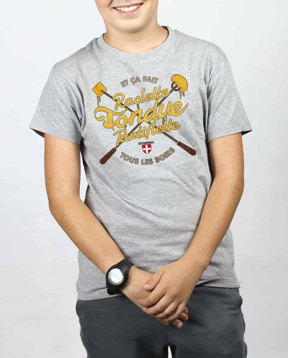 T SHIRT ENFANT : RACLETTE FONDUE TARTIFLETTE – Image 5