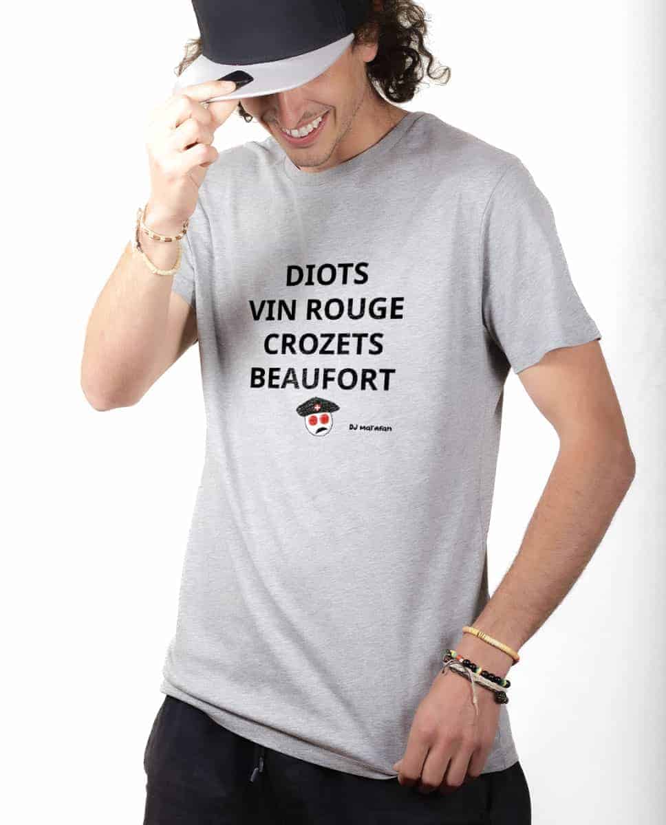 T-SHIRT HOMME : DIOTS VIN ROUGE CROZETS BEAUFORT – Image 2