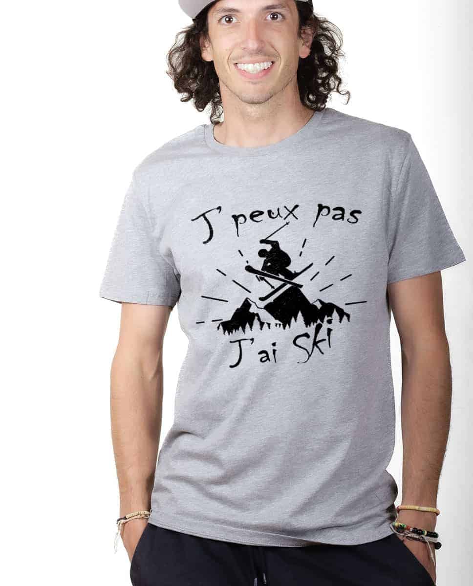 T-SHIRT HOMME : J'PEUX PAS J'AI SKI – Image 2
