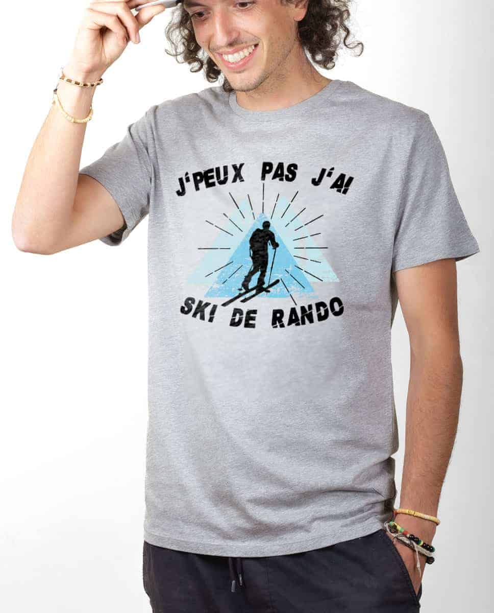 T-SHIRT HOMME : J'PEUX PAS J'AI SKI DE RANDO – Image 2
