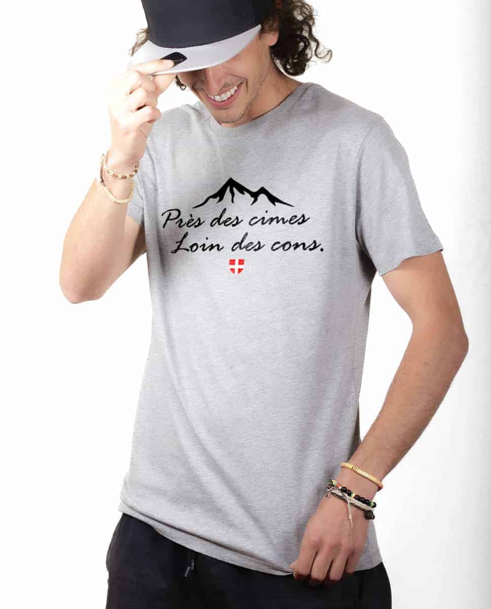 T-SHIRT HOMME : PRES DES CIMES LOIN DES CONS – Image 2