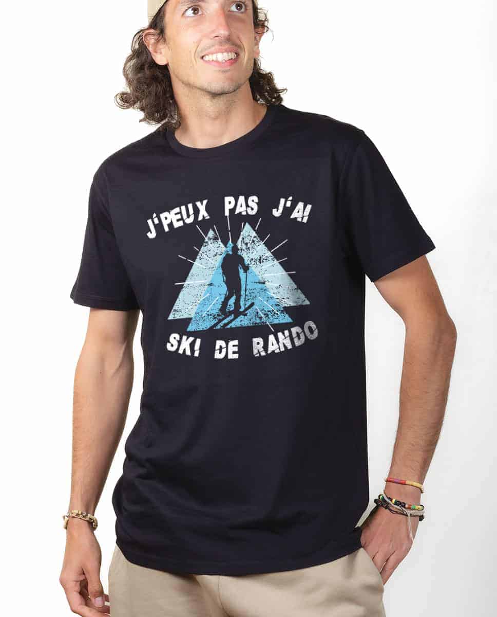 T-SHIRT HOMME : J'PEUX PAS J'AI SKI DE RANDO – Image 3