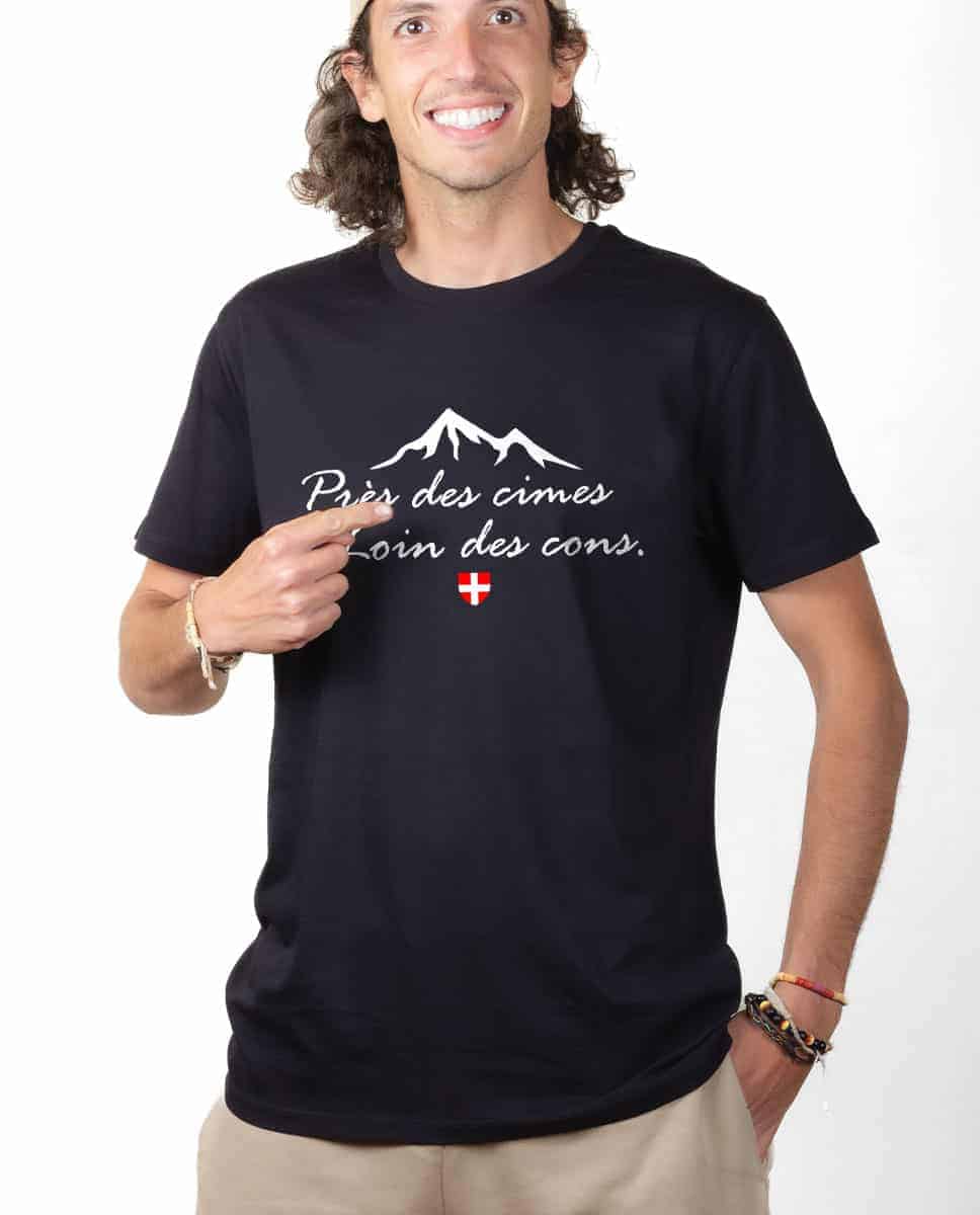 T-SHIRT HOMME : PRES DES CIMES LOIN DES CONS – Image 3