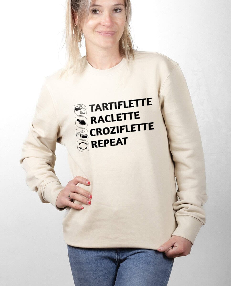 PULL FEMME : Tartiflette Raclette Croziflette repeat – Image 2