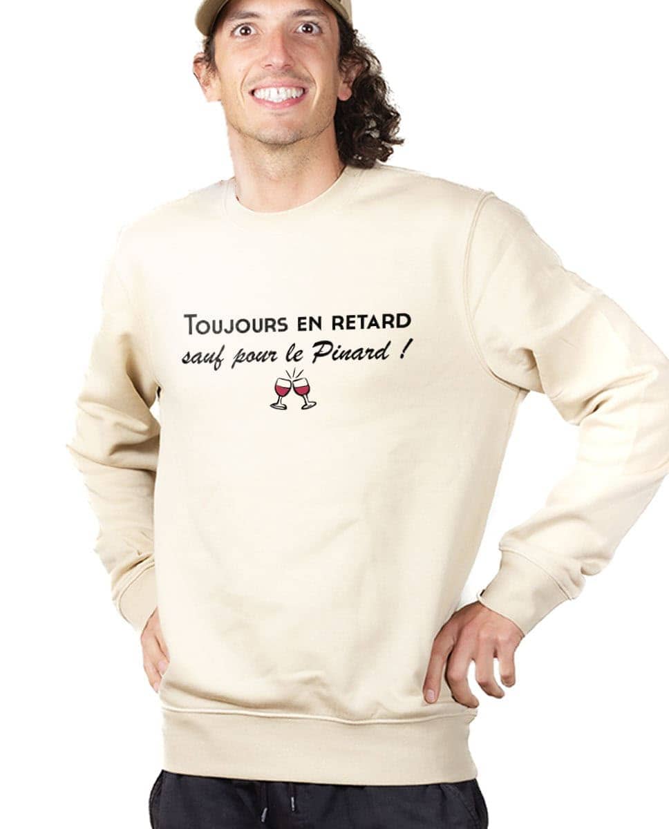PULL HOMME : Toujours en retard sauf pour le pinard ! – Image 2
