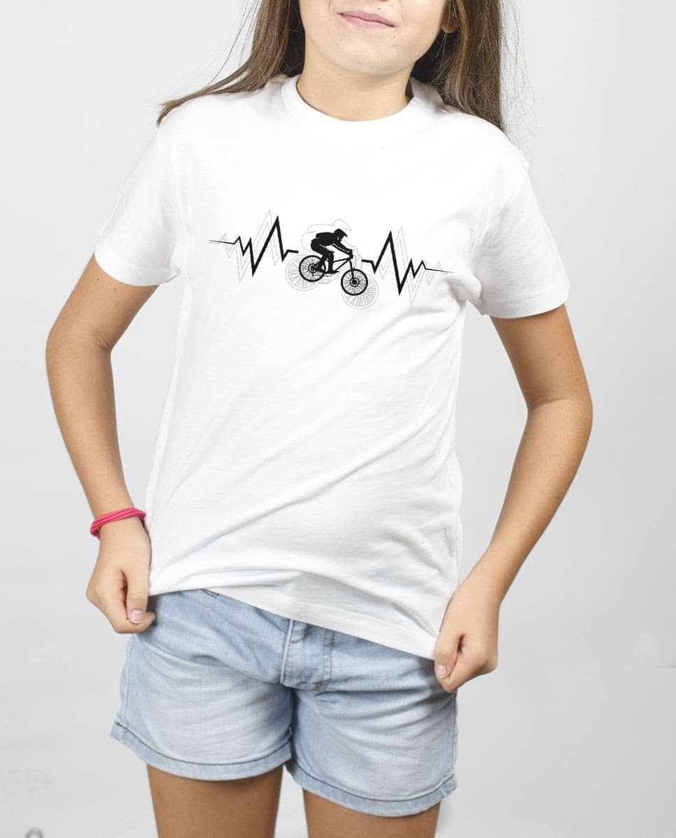T SHIRT ENFANT : VTT ENDURO BATTEMENTS DE COEUR – Image 2