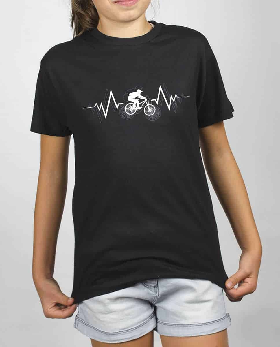 T SHIRT ENFANT : VTT ENDURO BATTEMENTS DE COEUR – Image 3