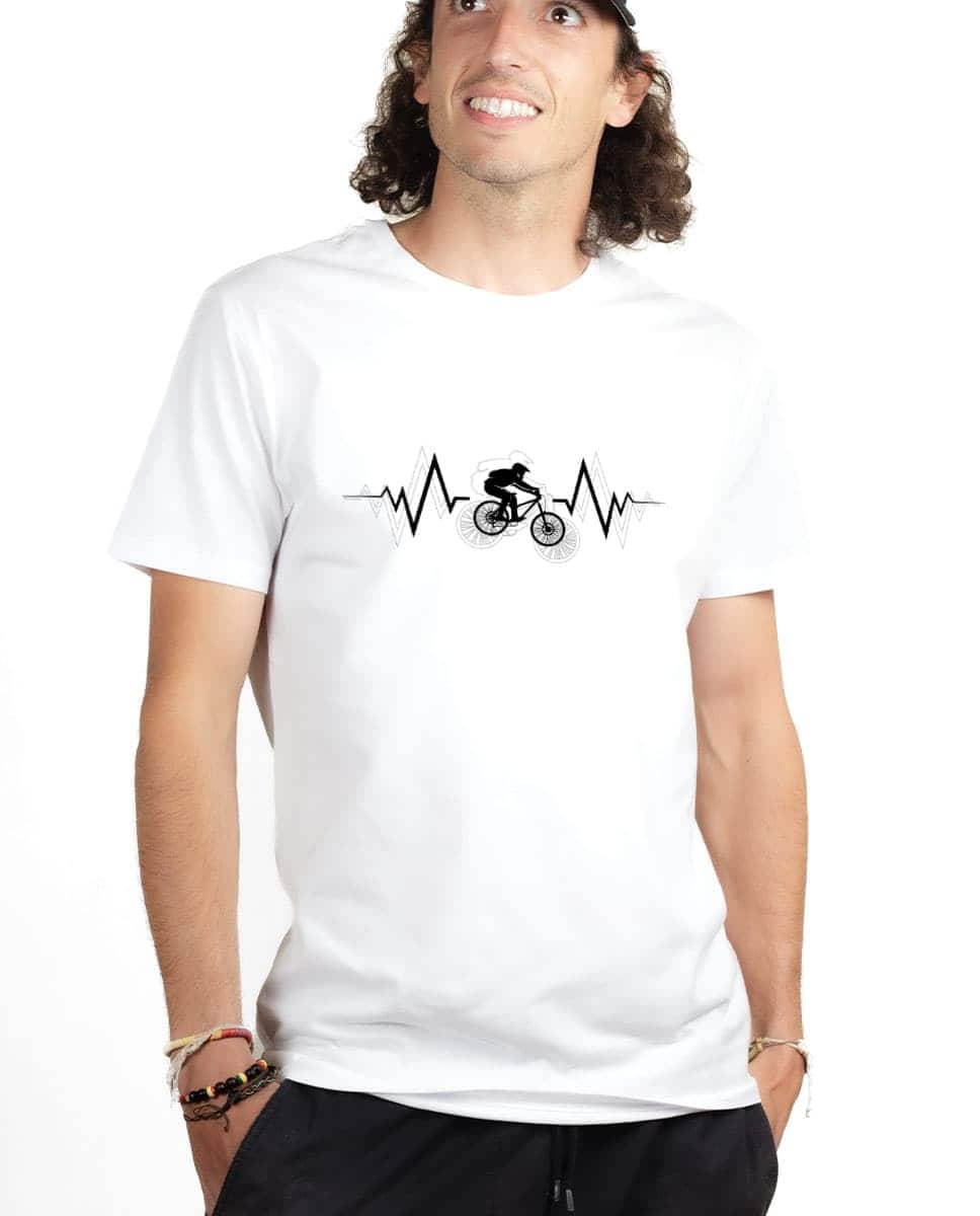 T-SHIRT HOMME : VTT ENDURO BATTEMENTS DE COEUR – Image 2