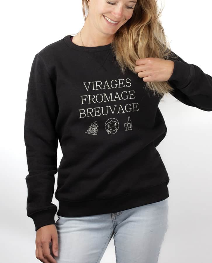 PULL FEMME : Virages, Breuvage, fromage - motard – Image 3