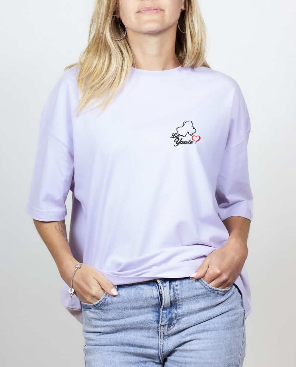 T SHIRT OVERSIZE FEMME BRODE : CARTE DE HAUTE SAVOIE – Image 4