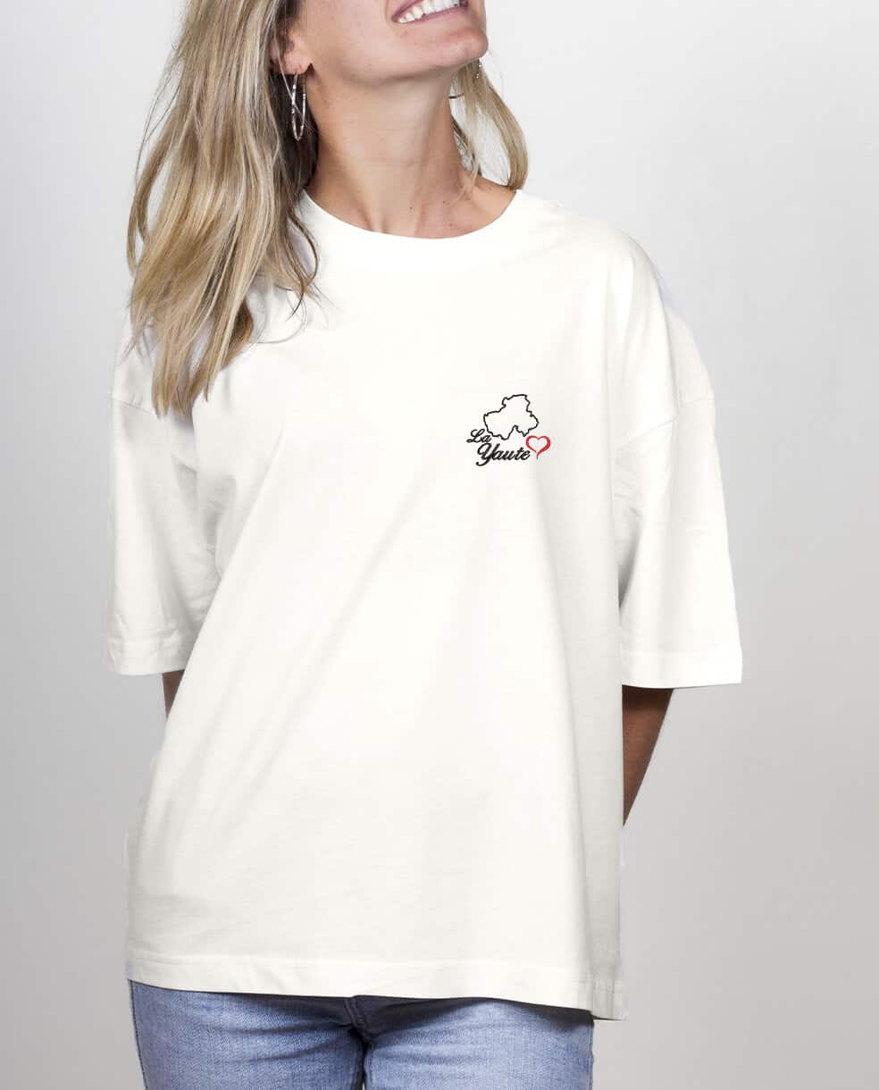T SHIRT OVERSIZE FEMME BRODE : CARTE DE HAUTE SAVOIE – Image 3