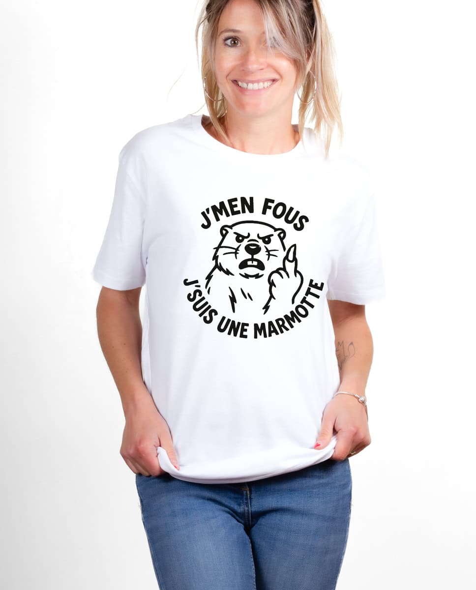 T-SHIRT FEMME : J'men fous j'suis une marmotte ! – Image 2