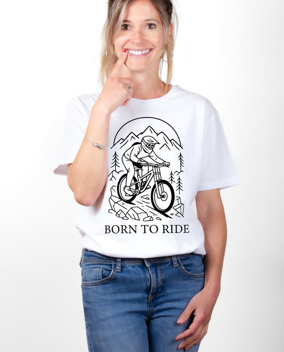 T-SHIRT FEMME : Born to ride - VTT – Image 2