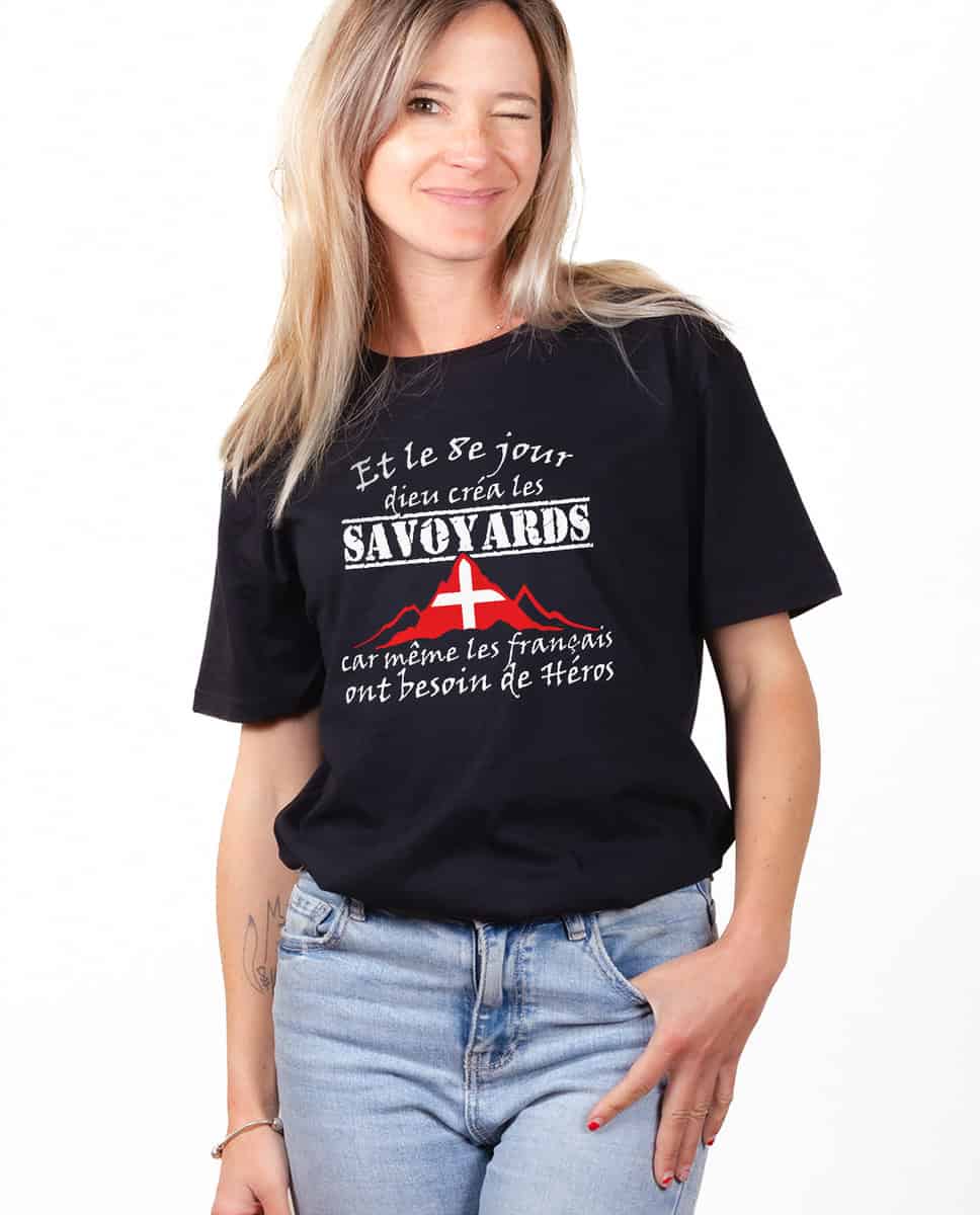T-SHIRT FEMME : DIEU CREA LES SAVOYARDS – Image 2