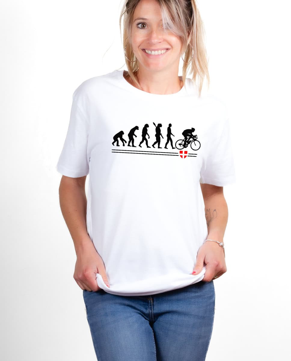 T-SHIRT FEMME : ÉVOLUTION DE L'HOMME EN CYCLISTE – Image 2