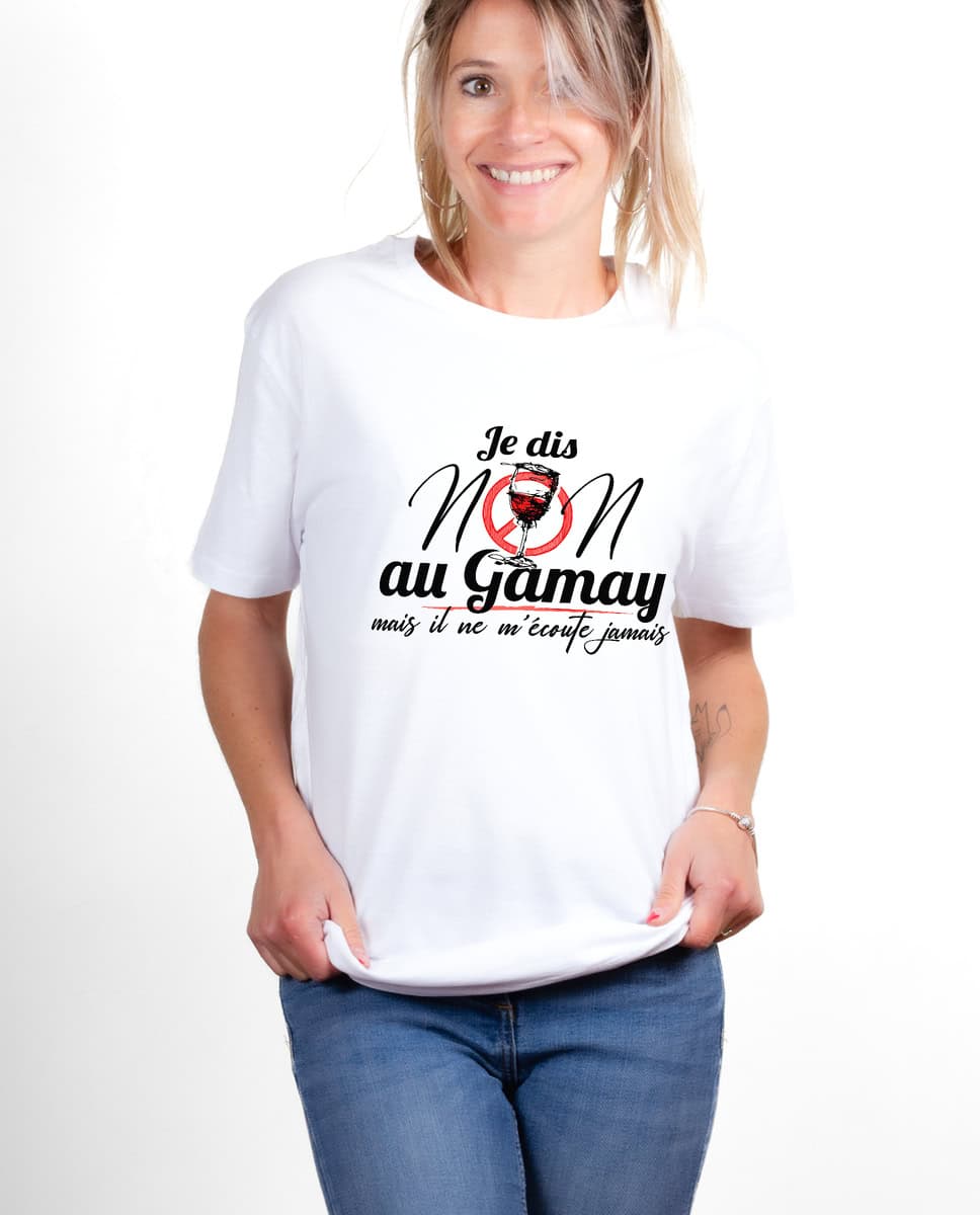 T-SHIRT FEMME : JE DIS NON AU GAMAY – Image 2