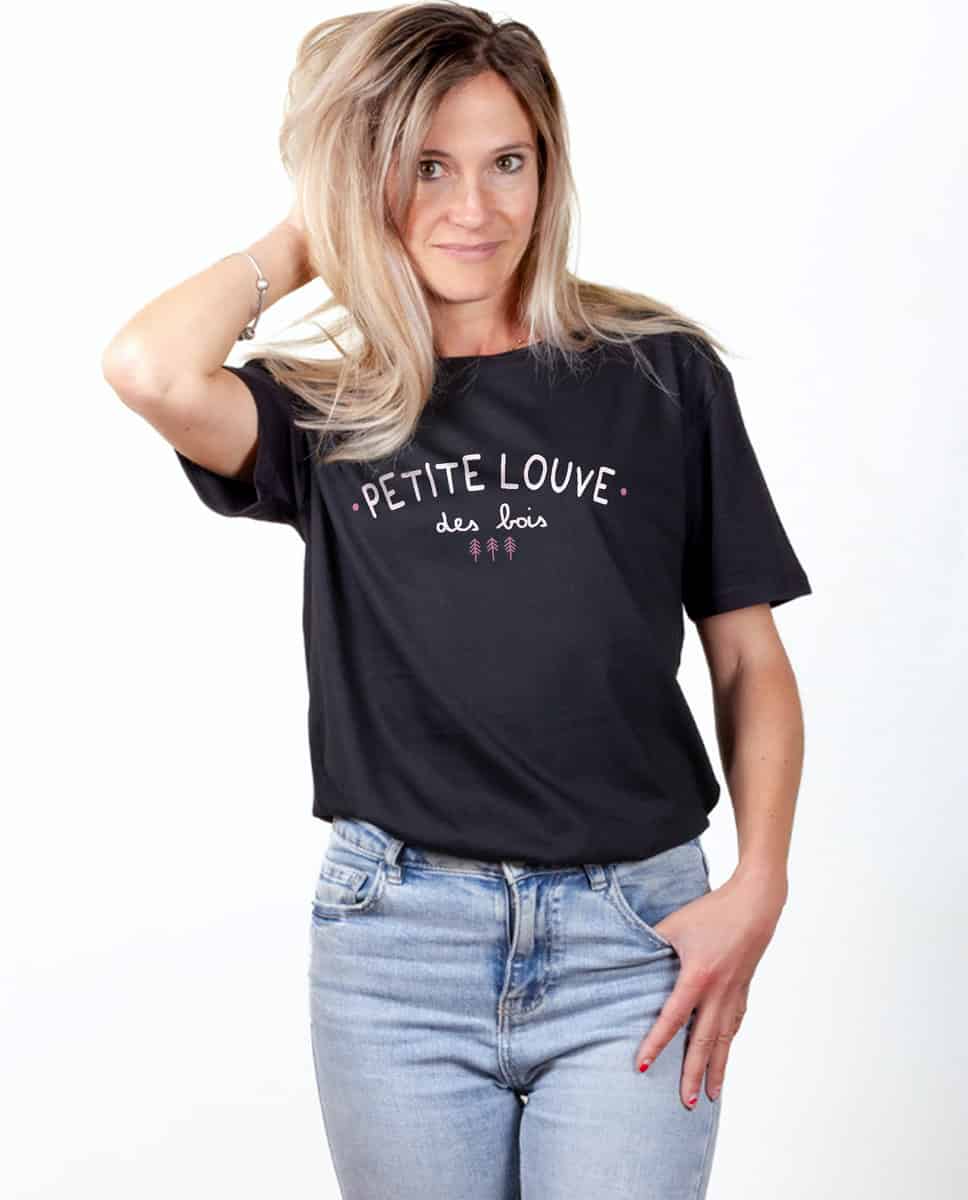 T-SHIRT FEMME : PETITE LOUVE DES BOIS – Image 2
