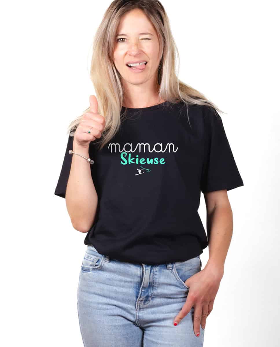 T-SHIRT FEMME : MAMAN SKIEUSE – Image 2